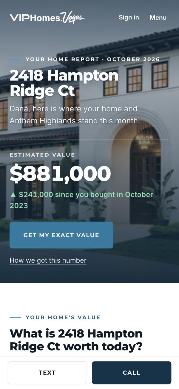 A home report on a phone